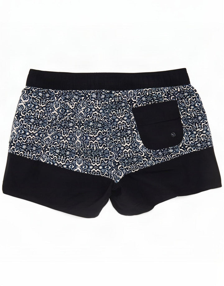 Fat Face Dame Svømmeshorts UK 10 Small Black Geometric Polyester