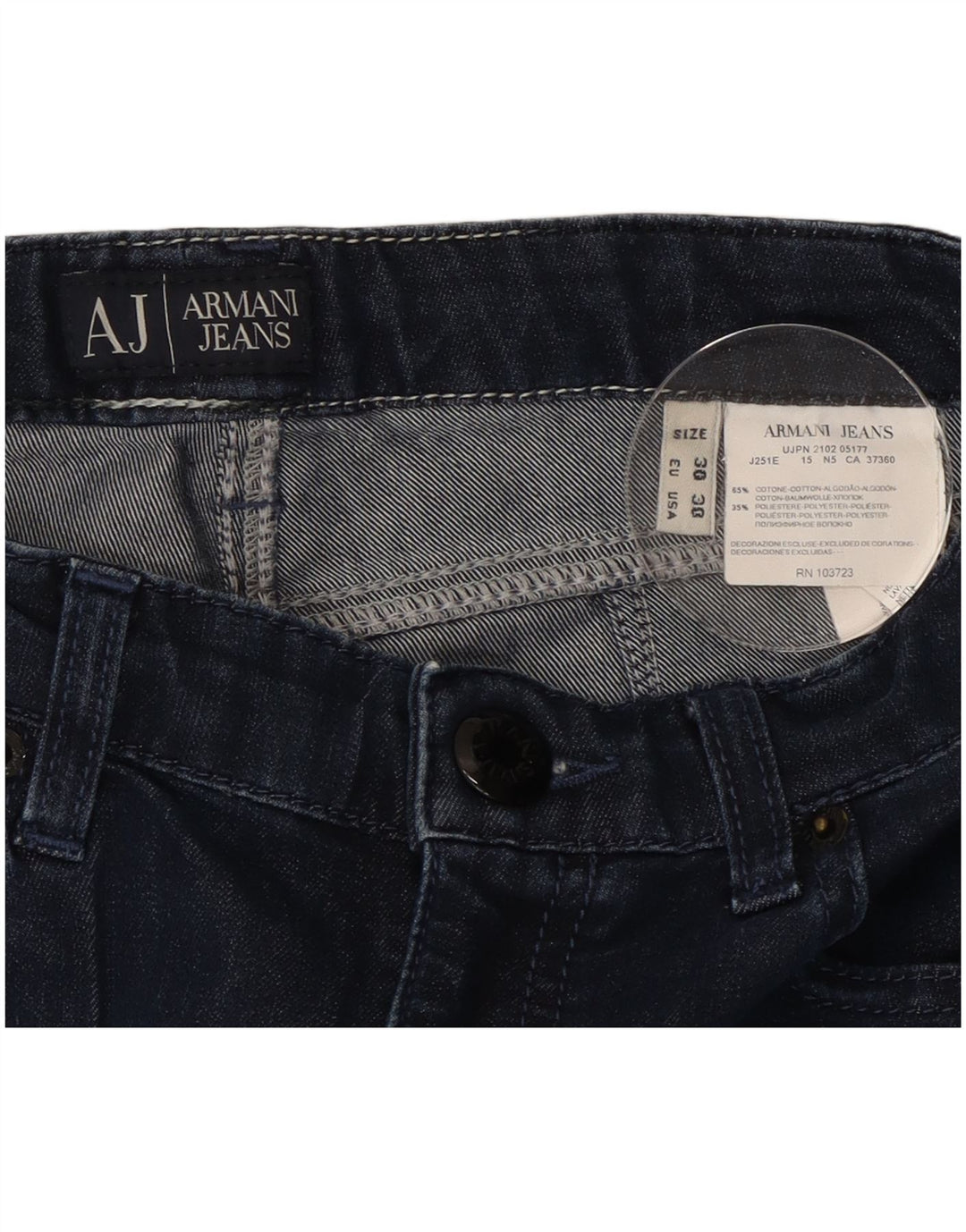 Armani Dame Slim Jeans W30 L29 Marineblå Bomuld