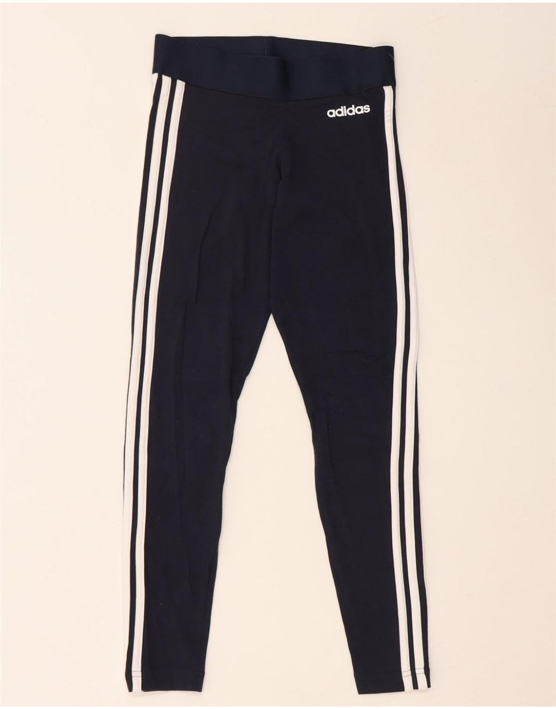ADIDAS Dame Leggings UK 4/6 XS Marineblå Bomuld