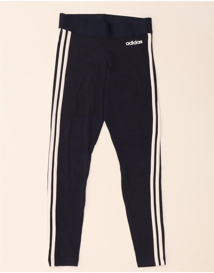 ADIDAS Dame Leggings UK 4/6 XS Marineblå Bomuld