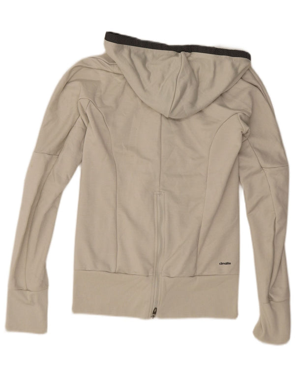 Adidas Dame Climalite Hættetrøje Sweater med lynlås UK 6 XS Hvid Polyester