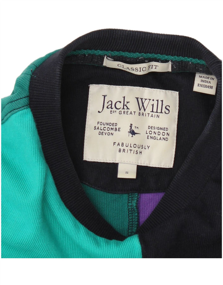 JACK WILLS Mens Classic Fit T-Shirt Top Small Multicoloured Colourblock