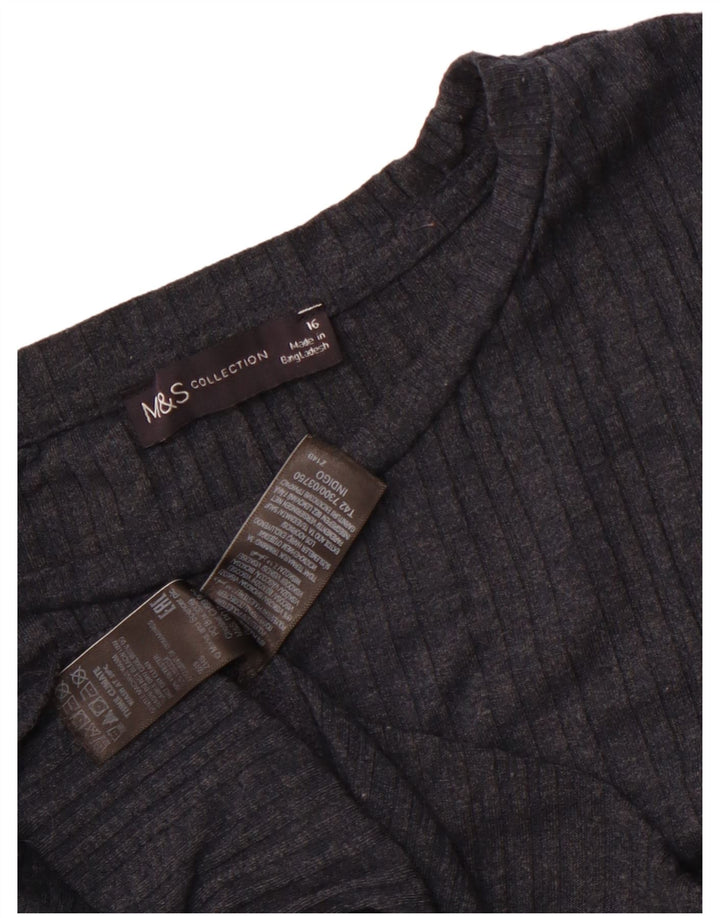 Marks & Spencer Dame A-Line Kjole UK 16 Large Navy Blue Polyester