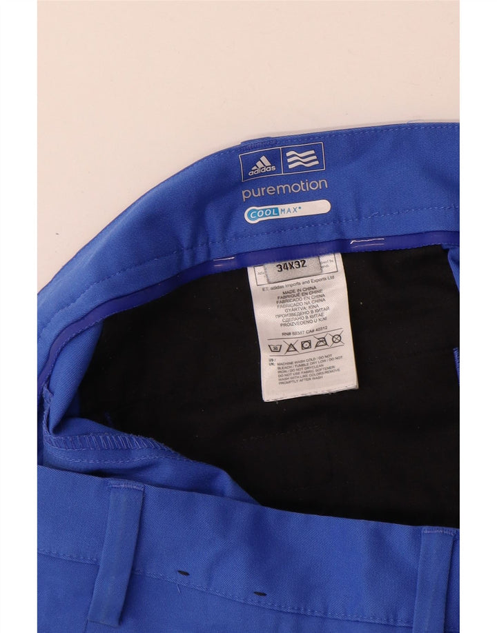 Adidas Herre Coolmax Straight Chino Bukser W34 L32 Blå Polyester