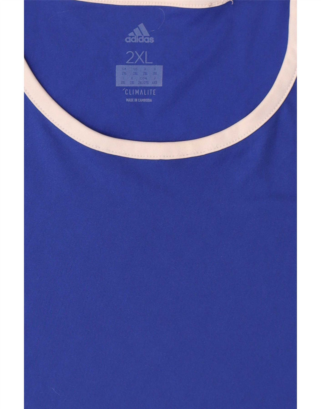 Adidas Herre Climalite T-Shirt Top 2XL Blå Colourblock Polyester