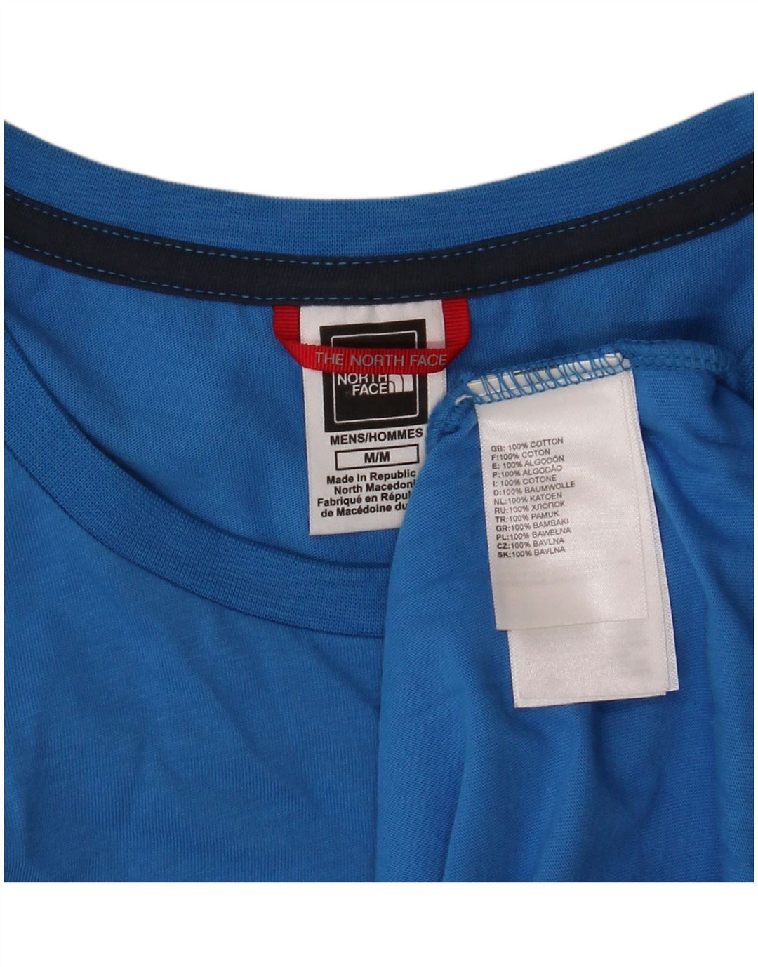 The North Face Herre grafisk T-shirt Top Medium Blue Bomuld