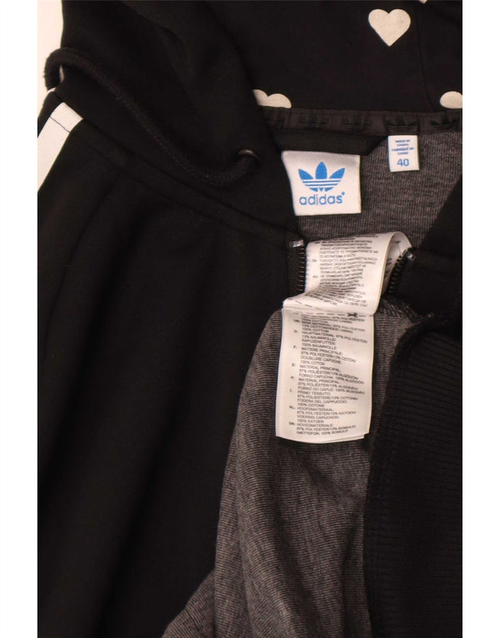 Adidas Grafisk hættetrøje med lynlås til kvinder IT 40 Lille sort polyester