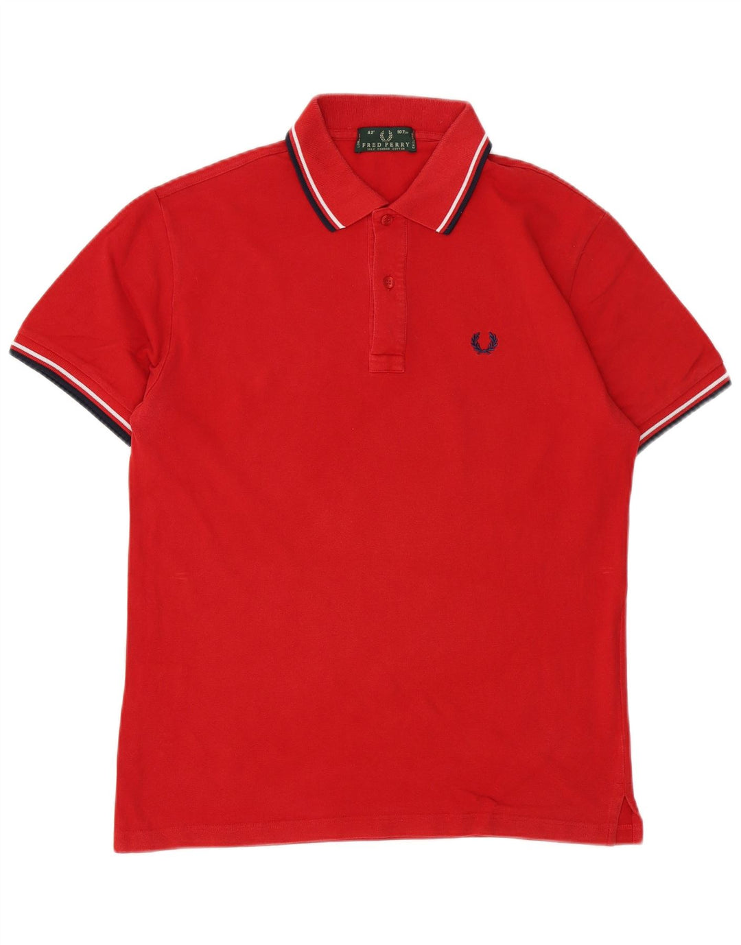 Fred Perry Herre poloshirt Medium rødstribet bomuld