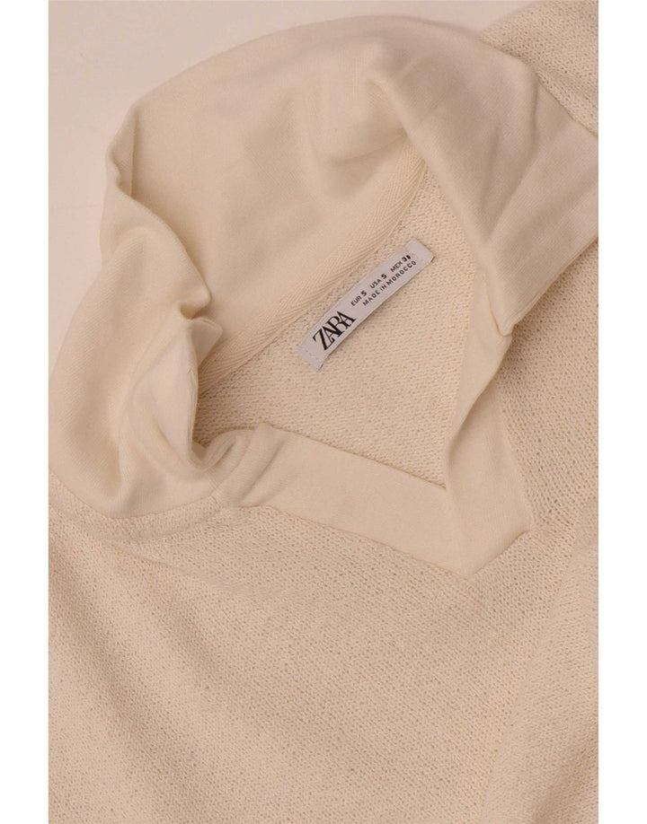 Zara Herre Polo Shirt Small Off White