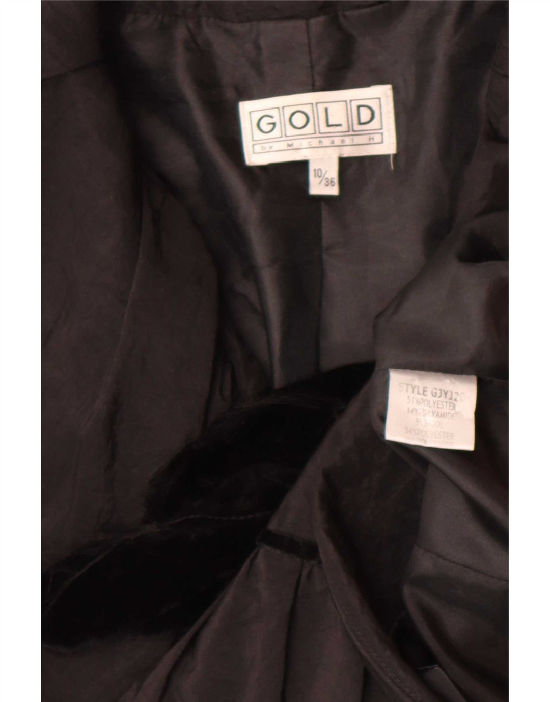 Gold By Michael H Dame Blazer Jacket UK 10 Small Black Polyester