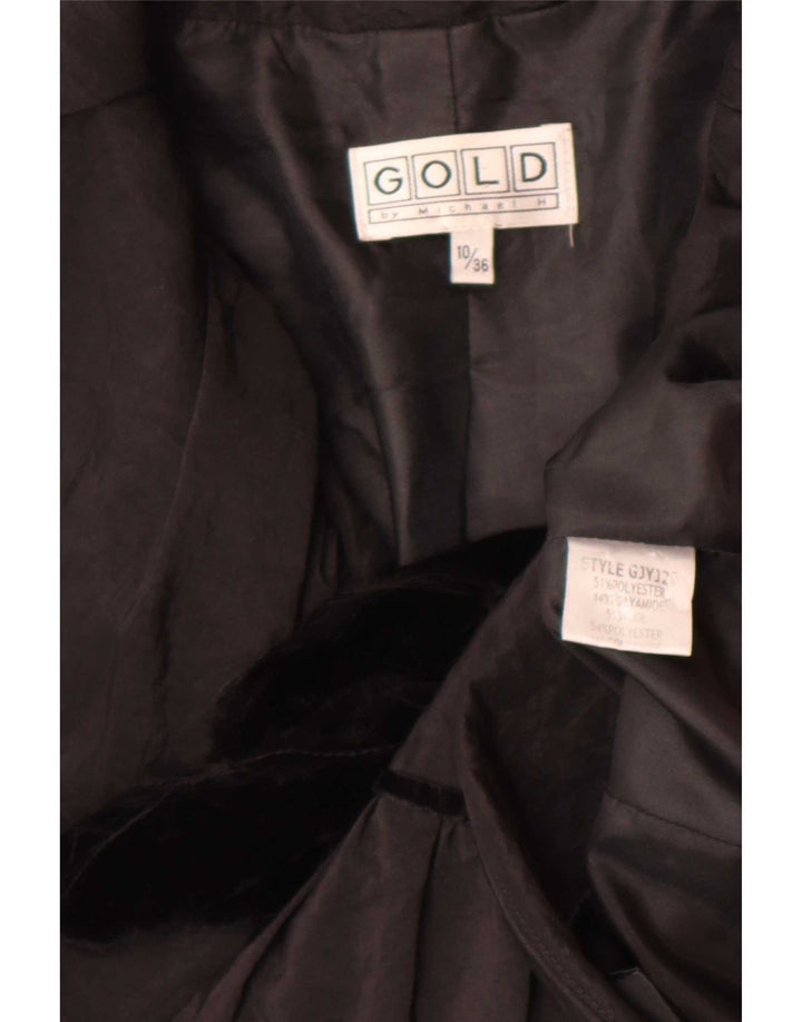 Gold By Michael H Dame Blazer Jacket UK 10 Small Black Polyester