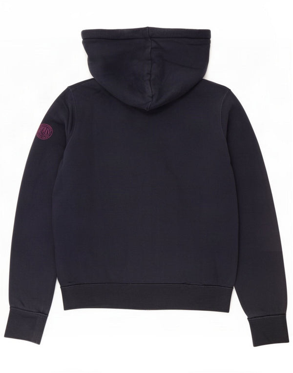 Replay Womens Zip Hoodie Sweater UK 14 Medium Navy Blue