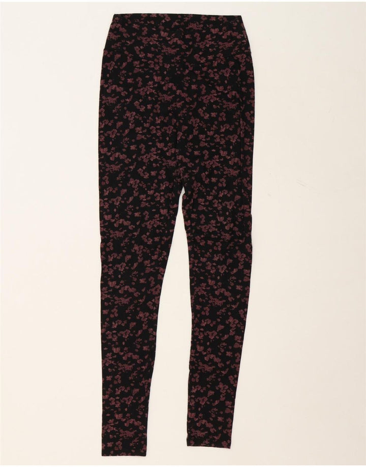 FAT FACE Womens Leggings UK 8 Small  Black Floral Modal Vintage Fat Face and Second-Hand Fat Face from Messina Hembry 