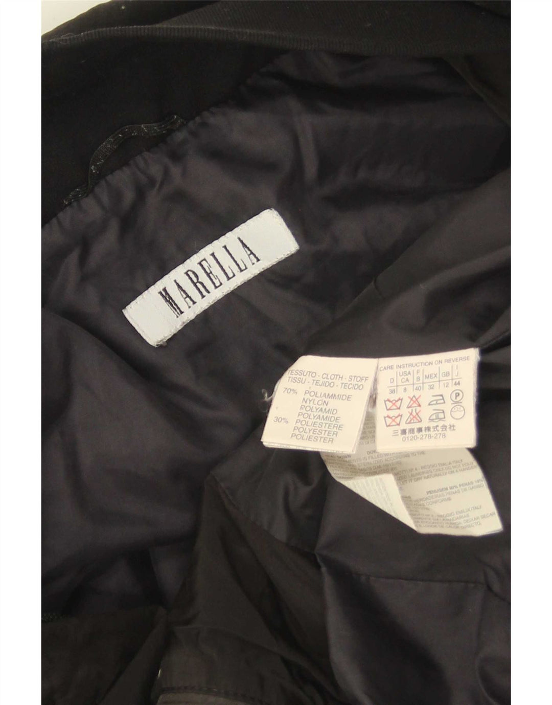 Marella polstret jakke til kvinder UK 12 Medium Sort Polyamid