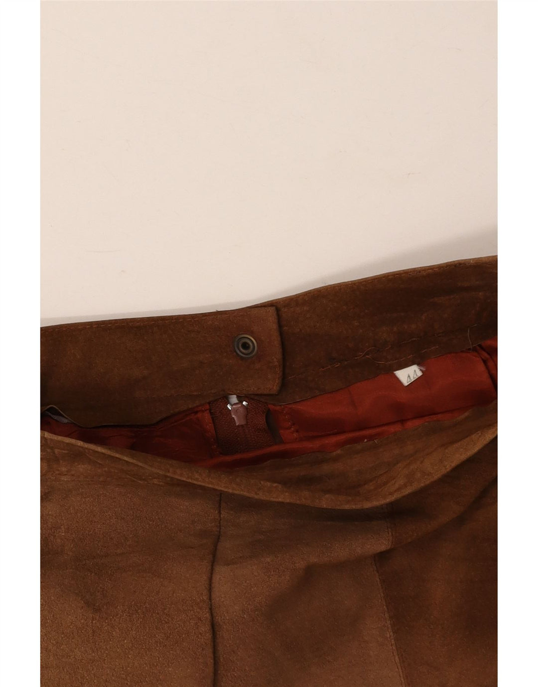 VINTAGE Dame Ruskindsnederdel IT 44 Medium W28 Brun