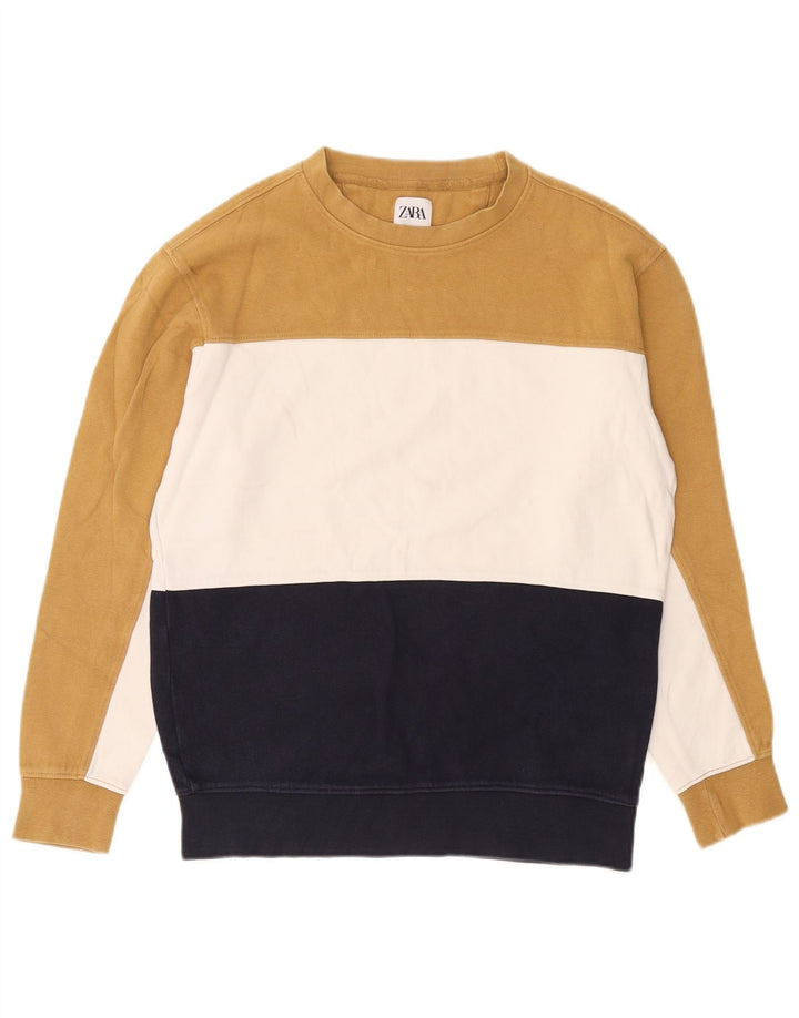 Zara Herre sweatshirt Jumper Medium Flerfarvet Colourblock Bomuld