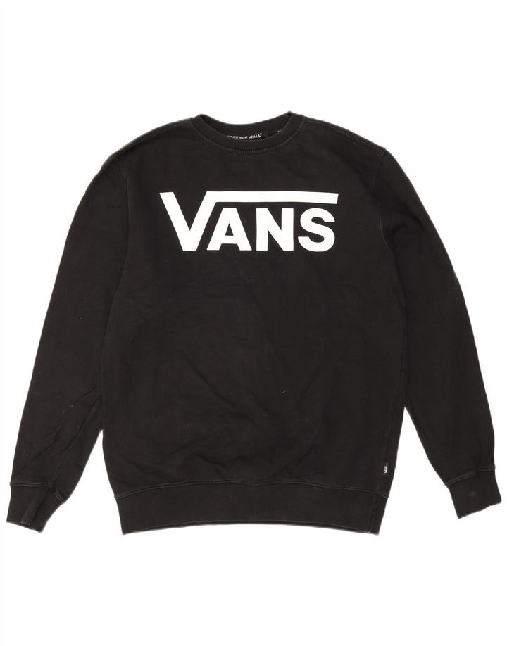Vans Herre Grafisk Sweatshirt Jumper Medium Sort Bomuld