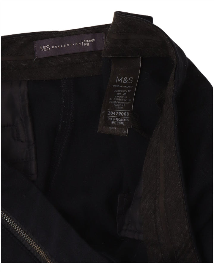 Marks & Spencer Dame Casual Bukser UK 12 Medium W30 L30 Navy Blue