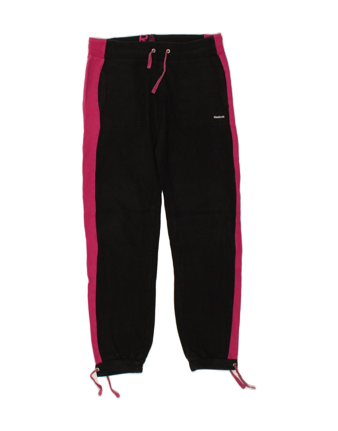 REEBOK Womens Tracksuit Trousers Joggers UK 12 Medium Black Colourblock Vintage Reebok and Second-Hand Reebok from Messina Hembry 