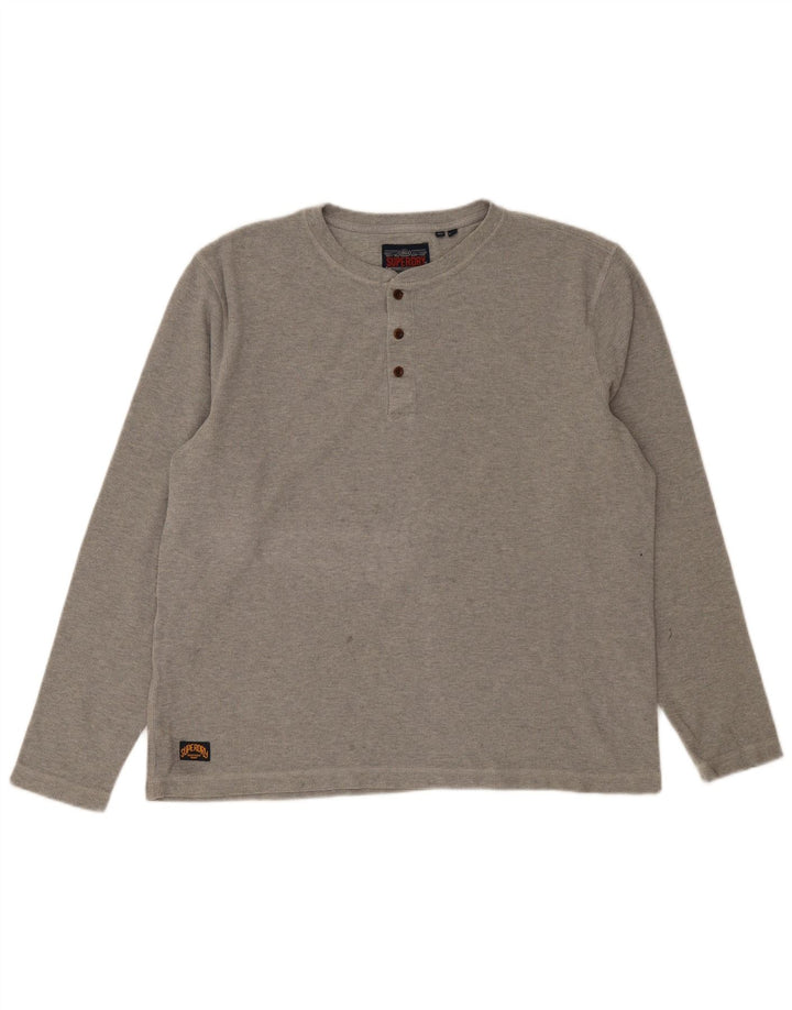 Superdry Herre Top Langærmet 2XL Grå Bomuld