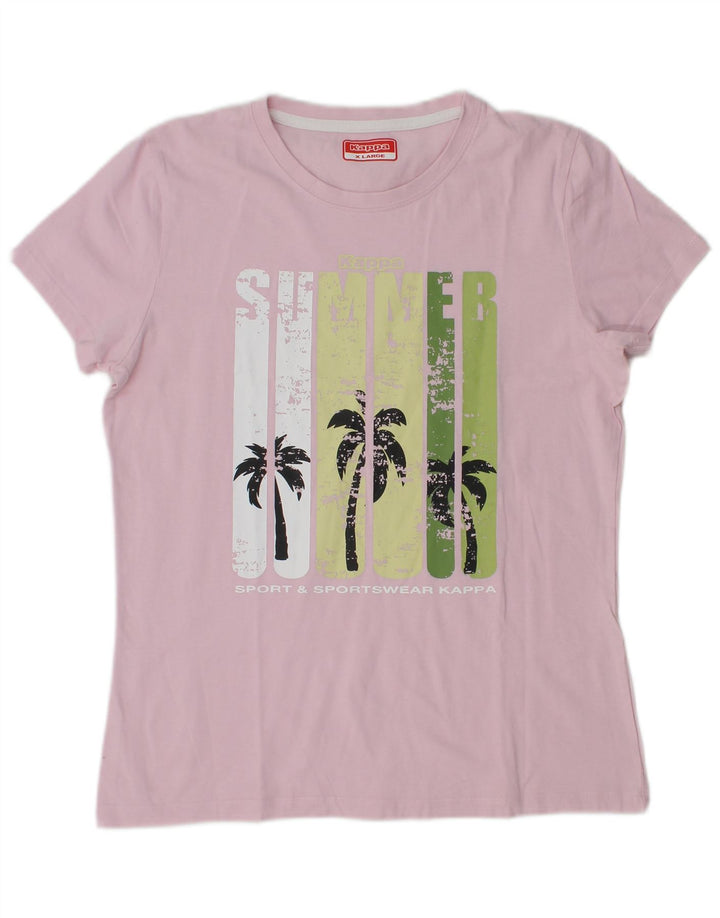 Kappa Grafisk T-shirt top til kvinder UK 18 XL Lilla