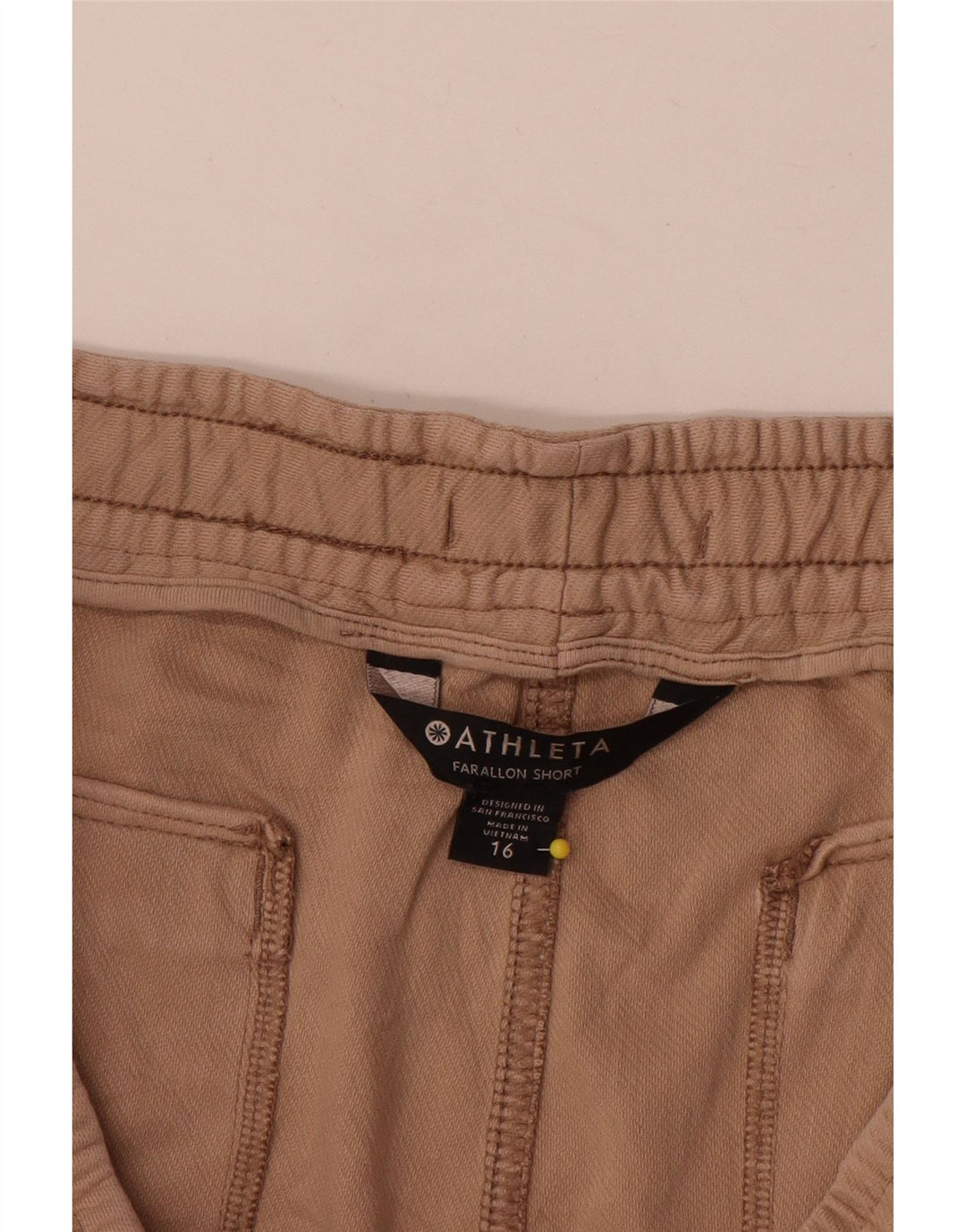 Athleta Dame Chino Shorts UK 16 Large W36 Brown Bomuld