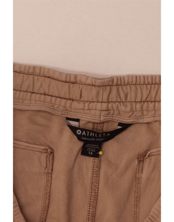 Athleta Dame Chino Shorts UK 16 Large W36 Brown Bomuld