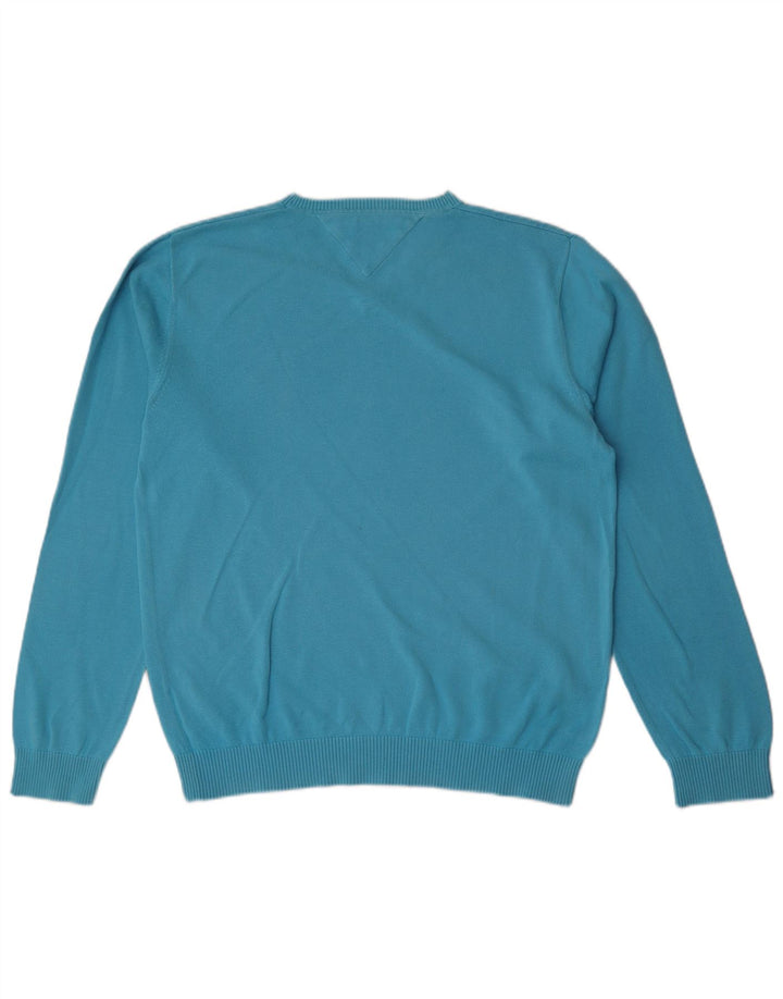 Tommy Hilfiger Herre V-hals sweater Stor Blå Bomuld