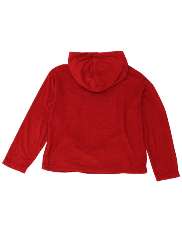 Champion Dame grafisk fleecetrøje med hætte UK 14 Medium Rød Polyester