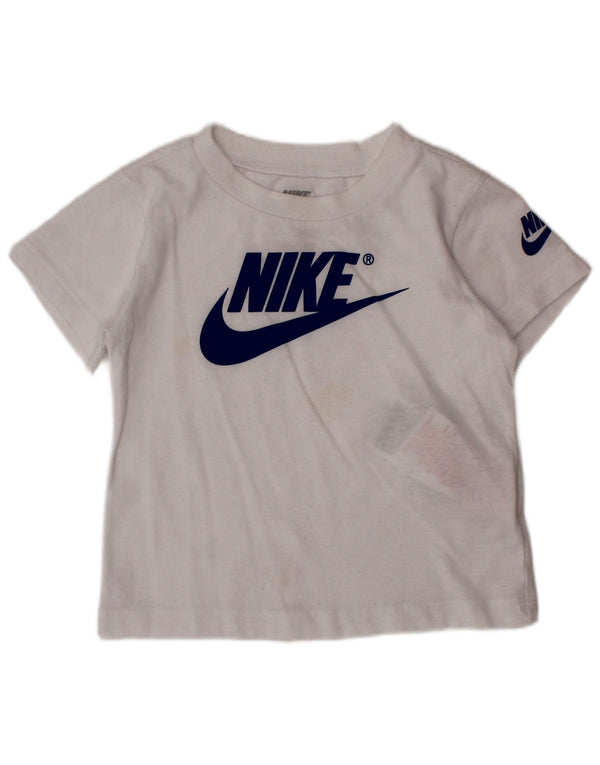 NIKE Baby Boys Grafisk T-Shirt Top 18-24 måneder Hvid Bomuld