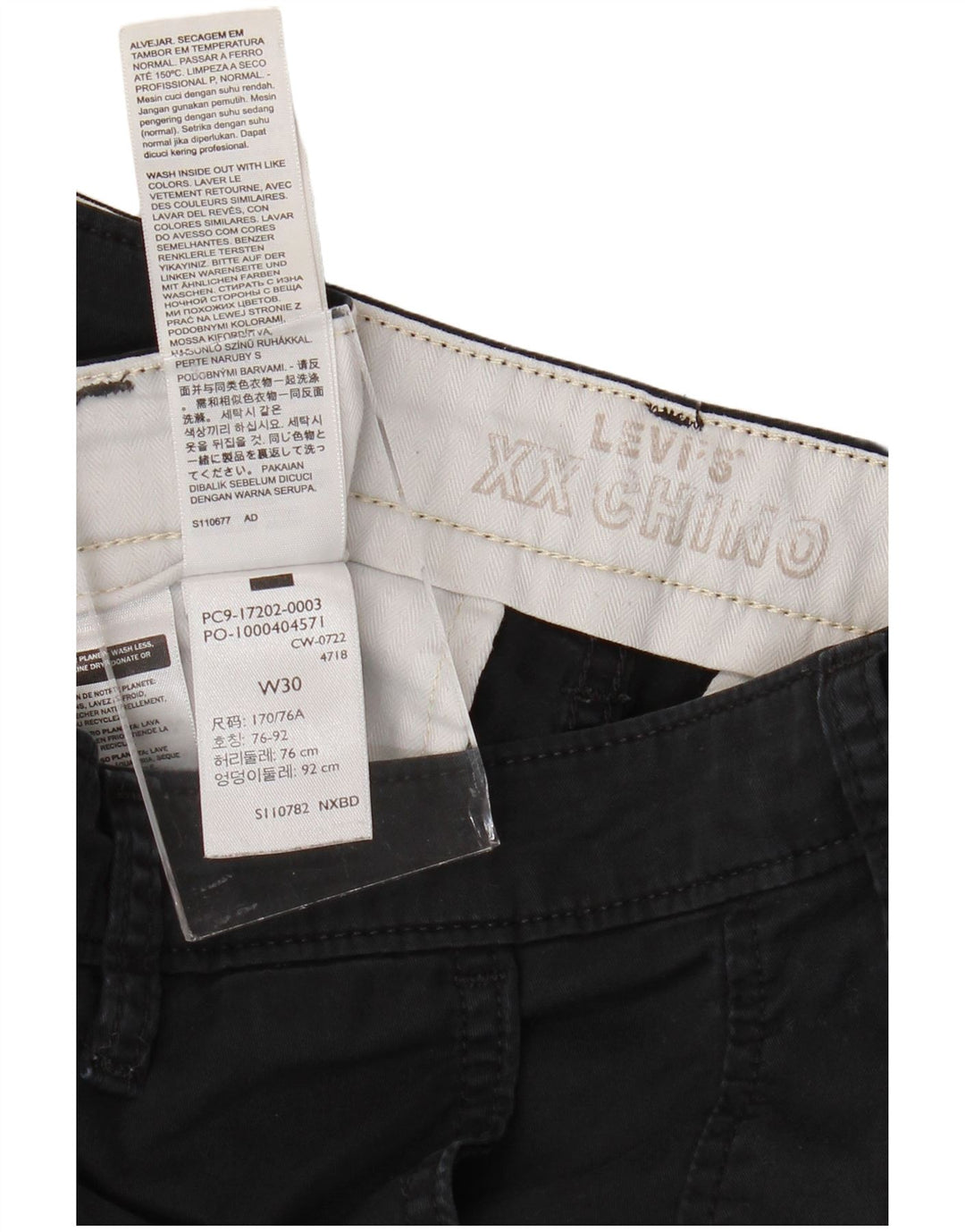 LEVI'S Chino Shorts til mænd W30 Medium Sort Bomuld