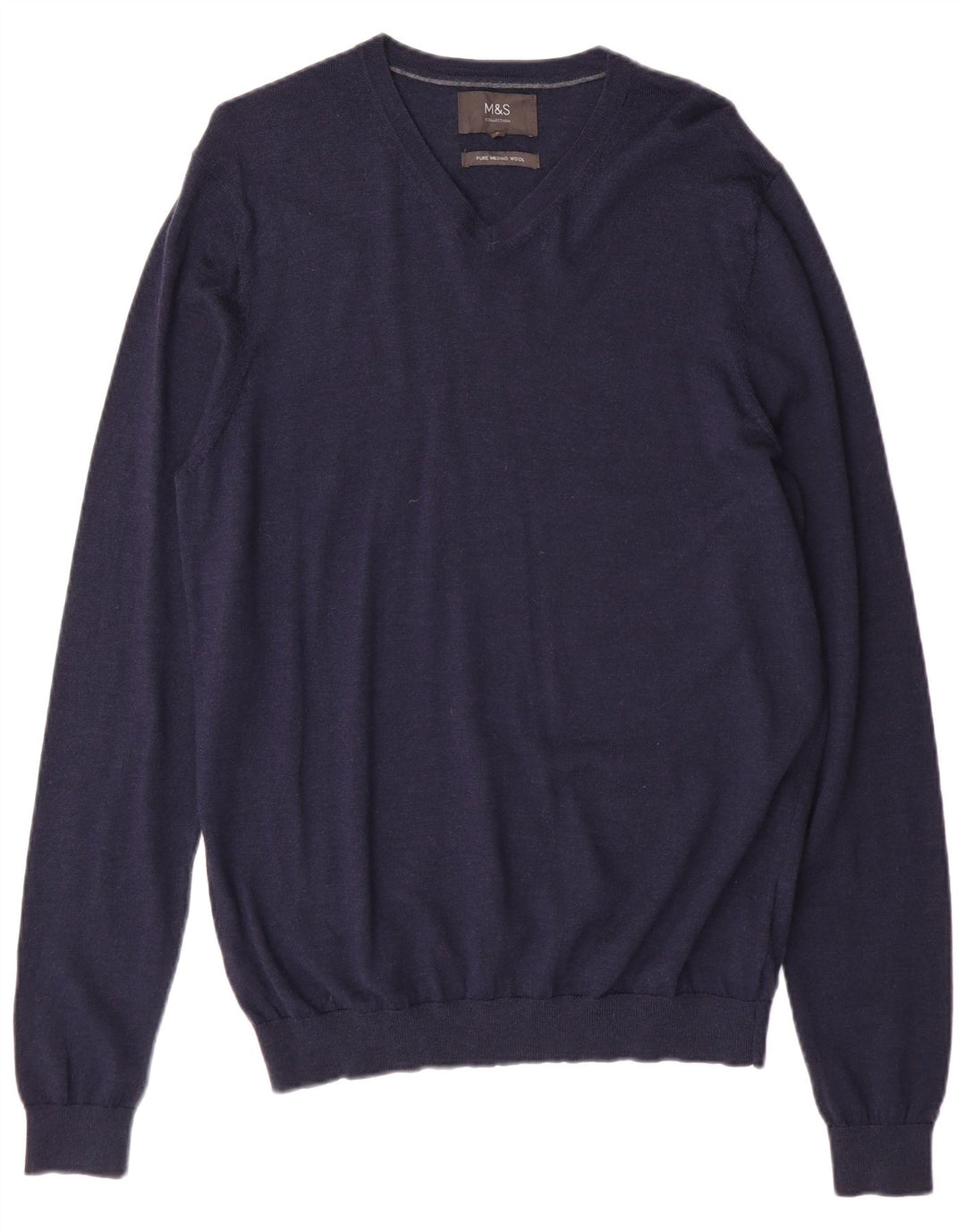 Marks & Spencer Herre V-hals sweater Medium Marineblå Merinould