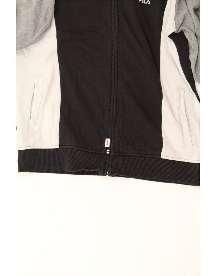 FILA Mens Tracksuit Top Jacket Small Black Colourblock Vintage Fila and Second-Hand Fila from Messina Hembry 