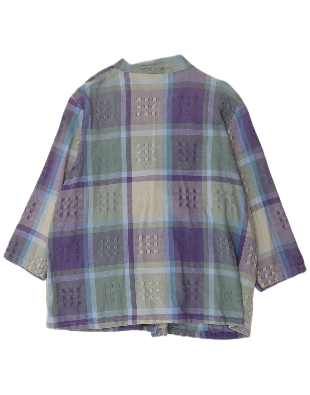 Vintage dame 3/4-ærmet blazerjakke IT 52/54 2XL flerfarvet tern