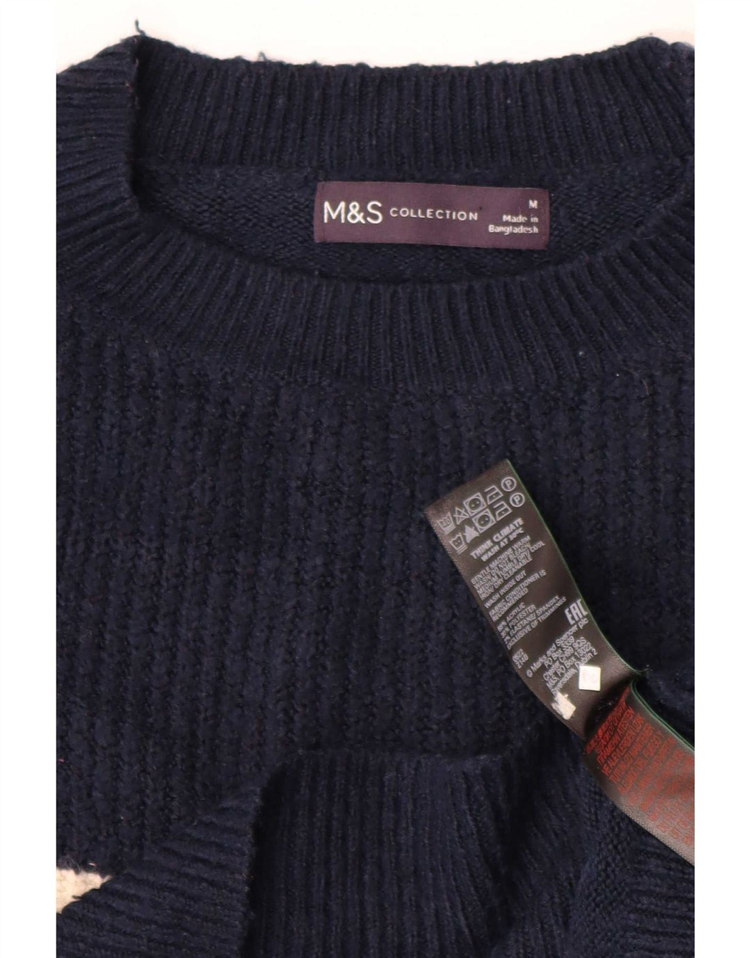 Marks & Spencer Dame sweater med rund hals DK 14 Medium Navy Blue