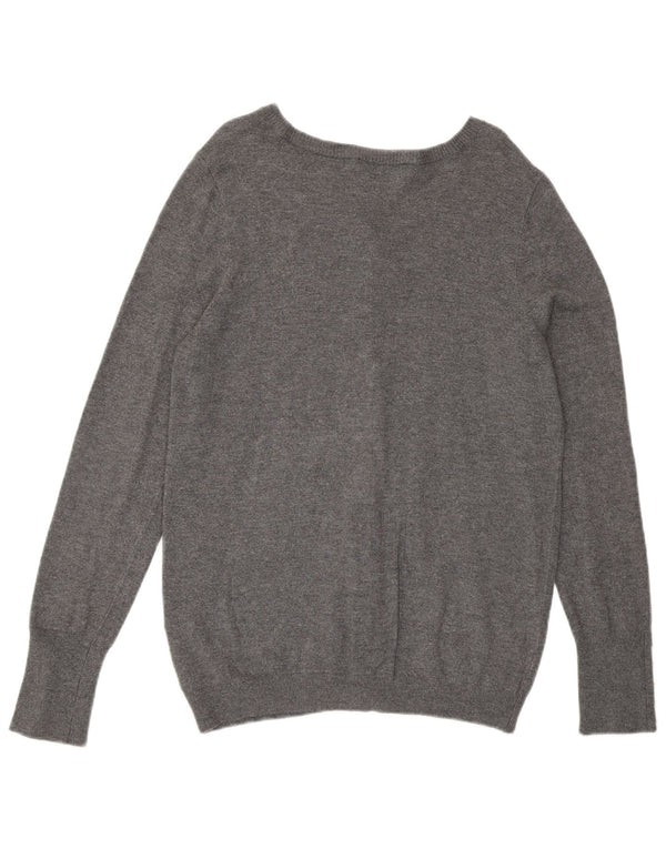 Zara Dame Cardigan Sweater UK 14 Large Grå Viscose