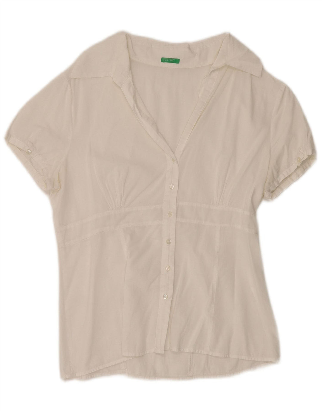 Benetton kortærmet skjorte til kvinder UK 12 Medium White