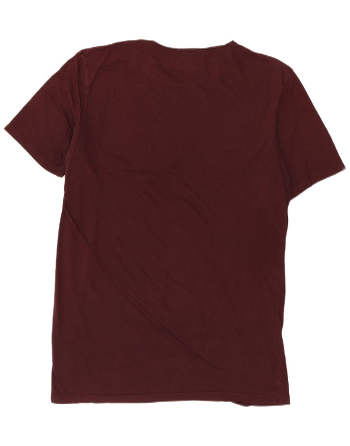 ZARA Lang T-shirt til mænd, stor Burgundy