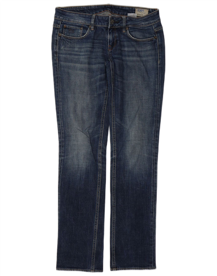 G-Star Dame 3301 Straight Jeans med lav talje W29 L32 Blå Bomuld