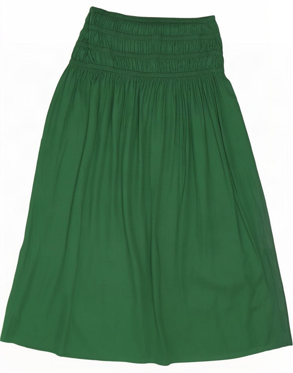 Marks & Spencer Womens Maxi Skirt UK 10 Small W34 Green Polyester