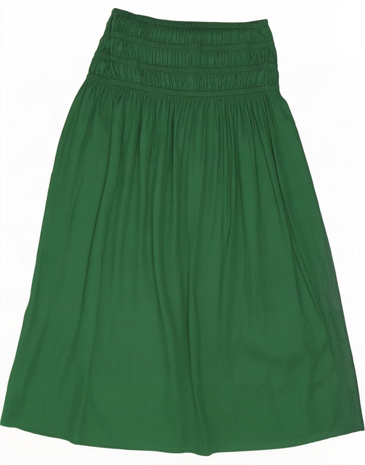 Marks & Spencer Dame Maxi Skirt UK 10 Small W34 Green Polyester