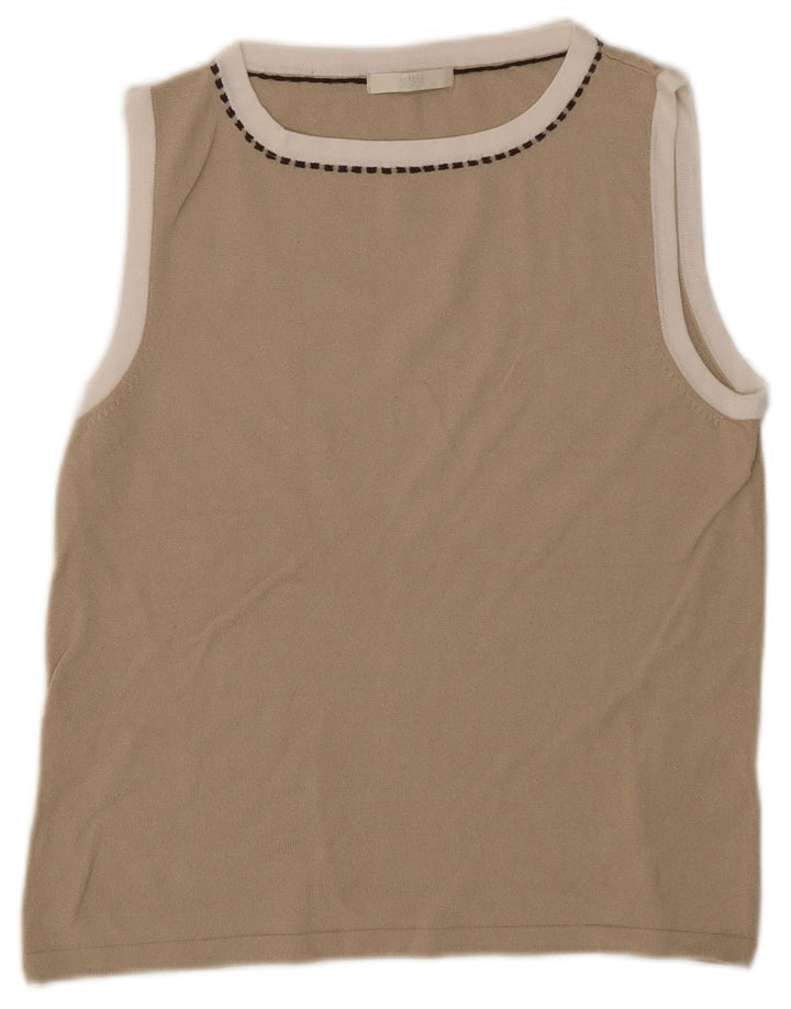 Marks & Spencer Damevest Top UK 14 Medium Beige Viscose