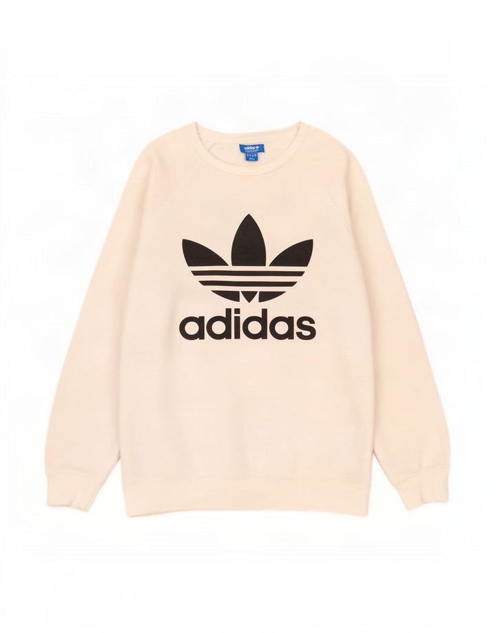 Adidas grafisk sweatshirt til mænd, lille hvid bomuld