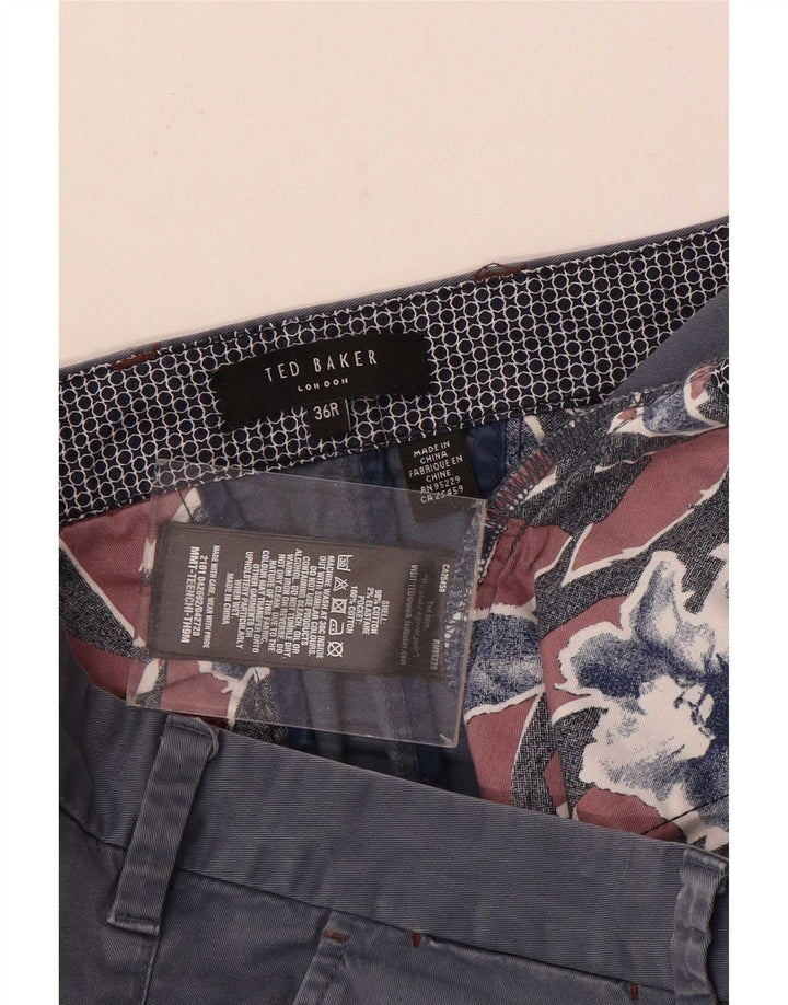 Ted Baker Herre lige jakkesæt bukser W36 L31 Marineblå bomuld