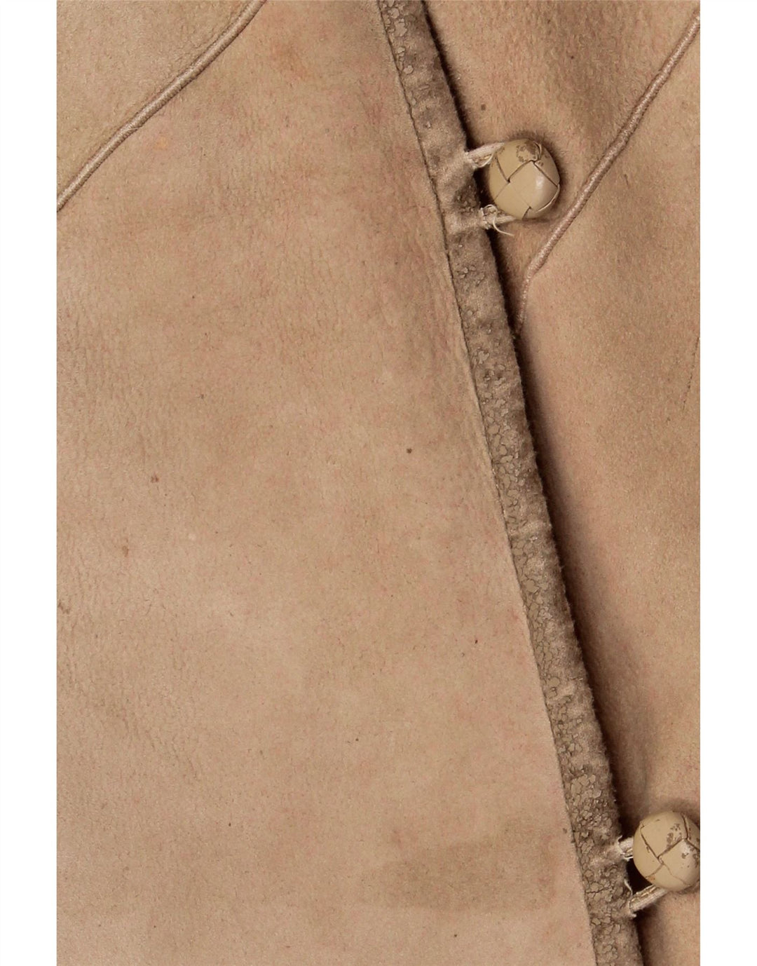 VINTAGE Dame Shearling Coat IT 46 Stor Beige Shearling