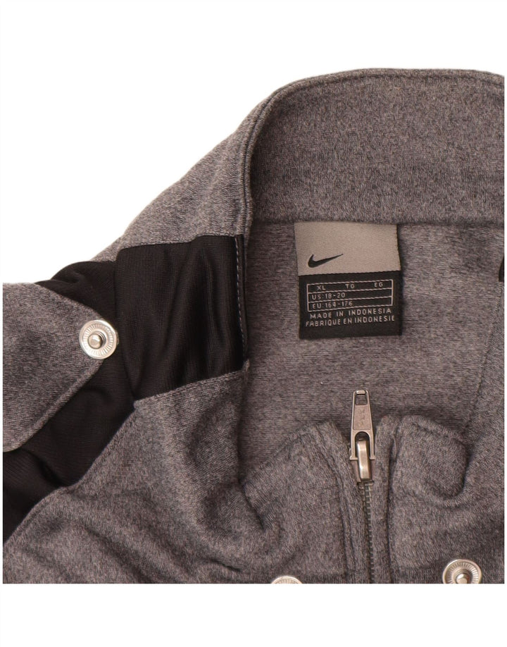 NIKE Grafisk træningsdragt topjakke til drenge 13-14 år XL Grå farveblok