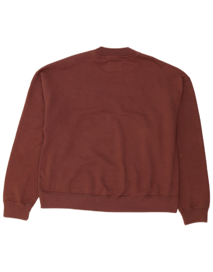 Abercrombie & Fitch Dame grafisk sweatshirt Jumper UK 14 Medium Brun