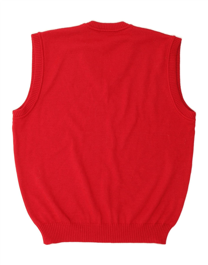 VINTAGE Mens Vest Tank Top IT 52 Large Red Wool Vintage Vintage and Second-Hand Vintage from Messina Hembry 