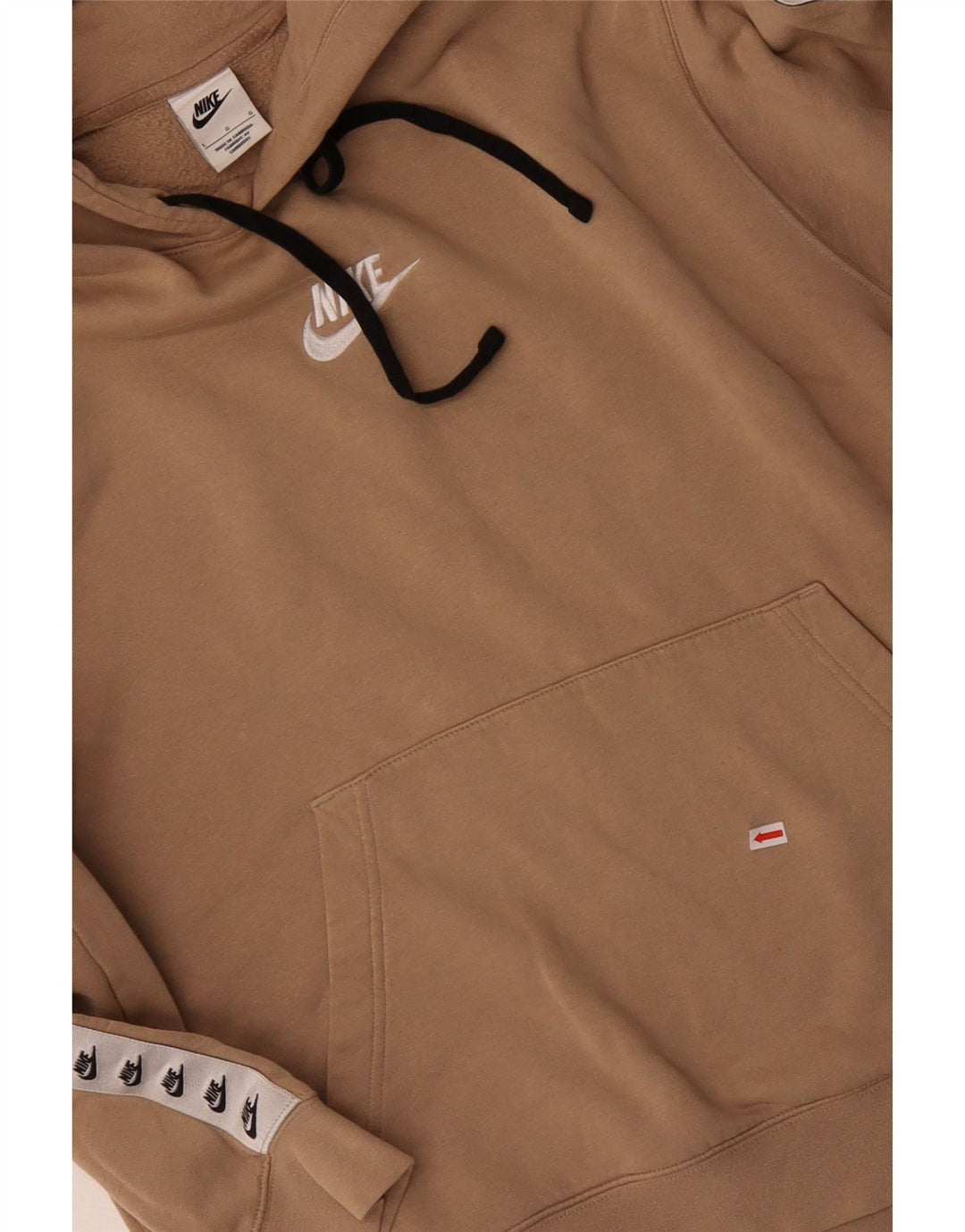 NIKE Grafisk hættetrøje til mænd Stor Beige Colourblock Bomuld