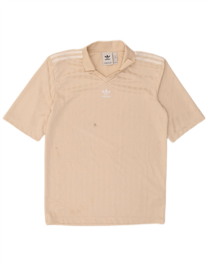 Adidas Polo Shirt til mænd Lille beige stribet polyester
